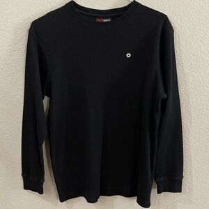 Vintage South Pole Textured Black Crew Neck Thermal Shirt